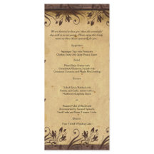 Rustic Land Barn Wood Bröllop Menu