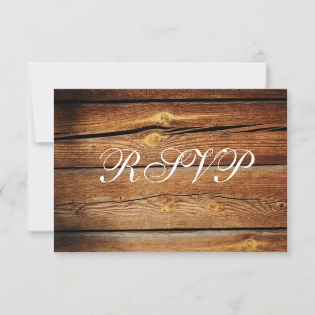 Rustic Land Barn Wood Bröllop OSA Card (Framsida)