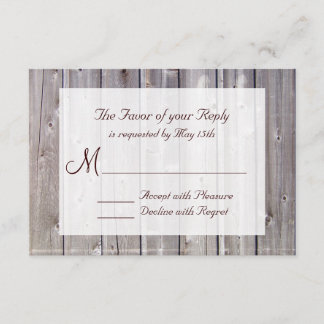 Rustic Land Barn Wood Bröllop OSA Card