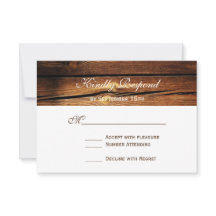 Rustic Land Barn Wood Bröllop OSA Card