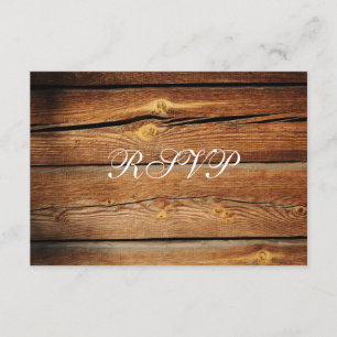 Rustic Land Barn Wood Bröllop OSA Card Kort