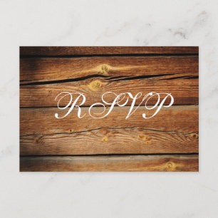 Rustic Land Barn Wood Bröllop OSA Card Kort