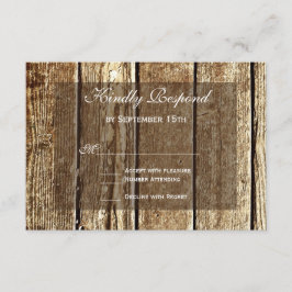 Rustic Land Barn Wood Bröllop OSA Card Kort
