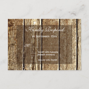 Rustic Land Barn Wood Bröllop OSA Card Kort