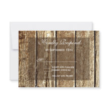 Rustic Land Barn Wood Bröllop OSA Card