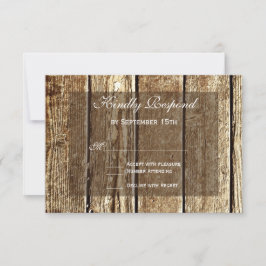 Rustic Land Barn Wood Bröllop OSA Card Kort