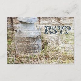 Rustic Land Barn Wood Bröllop OSA Card Kort