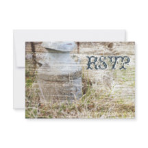 Rustic Land Barn Wood Bröllop OSA Card