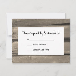 Rustic Land Barn Wood Bröllop OSA Card Kort