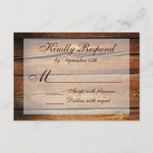 Rustic Land Barn Wood Bröllop OSA Card Kort