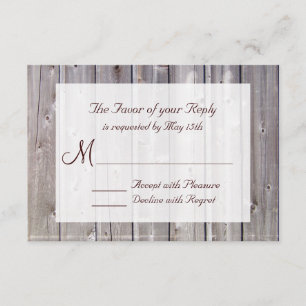 Rustic Land Barn Wood Bröllop OSA Card Kort