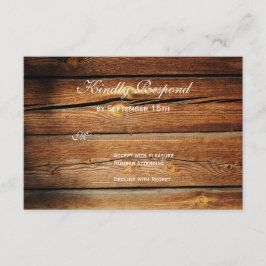 Rustic Land Barn Wood Bröllop OSA Card Kort