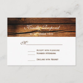 Rustic Land Barn Wood Bröllop OSA Card Kort