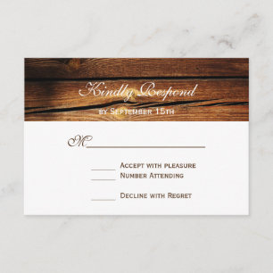 Rustic Land Barn Wood Bröllop OSA Card Kort