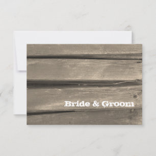 Rustic Land Barn Wood Bröllop-platta anteckningsko Anteckningskort