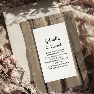 Rustic Land Barn Wood Bröllop spara datum Datumet