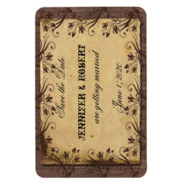Rustic Land Barn Wood Bröllop spara datum Magnet
