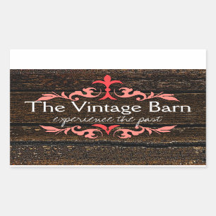 Rustic Land Barn Wood Grain Rektangulärt Klistermärke