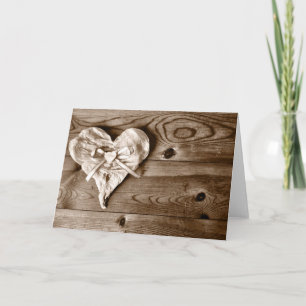 Rustic Land Barn Wood Heart Greeting Card Kort