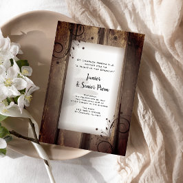 Rustic Land Barn Wood Junior/Senior Prom Inbjudningar