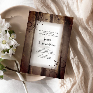 Rustic Land Barn Wood Junior/Senior Prom Inbjudningar