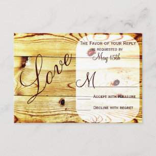 Rustic Land Barn Wood Kärlek Bröllop OSA Card Kort