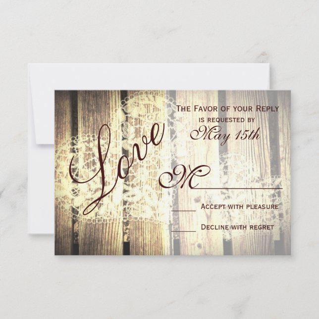 Rustic Land Barn Wood Kärlek Bröllop OSA Card Kort (Framsida)