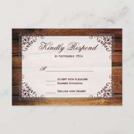 Rustic Land Barn Wood Ram Bröllop OSA Card