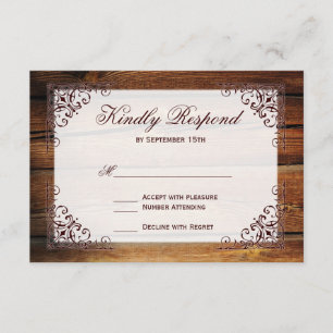 Rustic Land Barn Wood Ram Bröllop OSA Card Kort