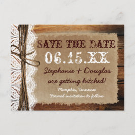 Rustic Land Barn Wood Save Date Postcards Meddelande Vykort