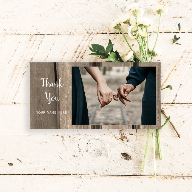 Rustic Land Barn Wood Tack (Say thanks after your rustic barn party wedding or shower with this charming thank you photocard.)