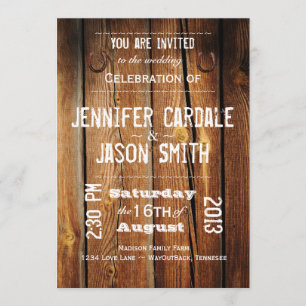 Rustic Land Barn Wood Wedding bjudits in Inbjudningar