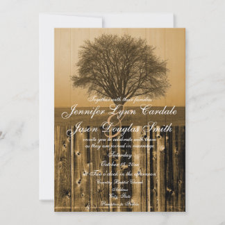 Rustic Land Barn Wood Wedding bjudits in Inbjudningar
