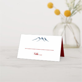 Rustic Land bergen Hjort Red Blue Bröllop Placeringskort