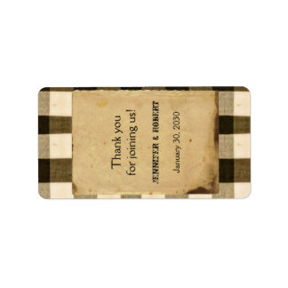 Rustic Land Black Sepia Bröllop Lip Balm-etikett Adressetikett