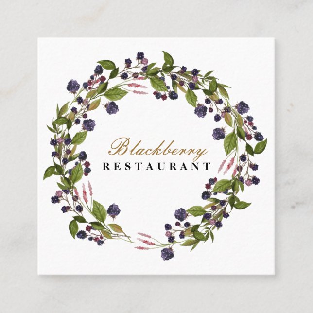 Rustic Land Blackberry Fall Autumn Wandeans Fyrkantigt Visitkort (Framsida)
