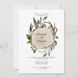 Rustic Land Blommigt Bröllop Förlovningsfest Inbjudningar