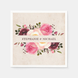Rustic Land Blommigt Burlap Pappersservett