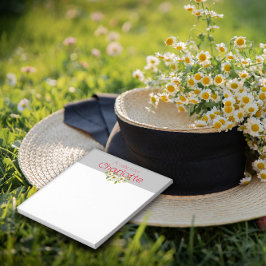 Rustic Land Blommigt, daisy, vattenfärgat grått Anteckningsblock