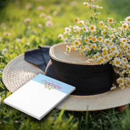 Rustic Land Blommigt, daisy, vattenfärgblått Anteckningsblock