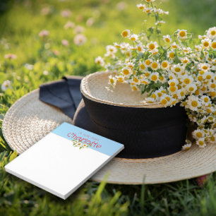 Rustic Land Blommigt, daisy, vattenfärgblått Anteckningsblock