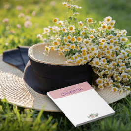 Rustic Land Blommigt daisy  vattenfärgsrosa Anteckningsblock