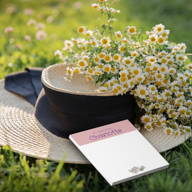 Rustic Land Blommigt daisy  vattenfärgsrosa Anteckningsblock (Skapare uppladdad)