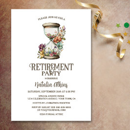 Rustic Land Blommigt Hourglass Pension Inbjudningar