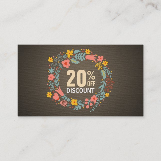 Rustic Land Blommigt Kupong för utandning (Framsida)