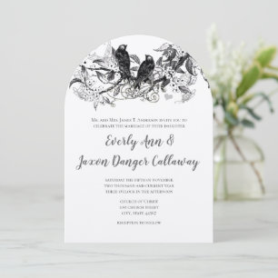 Rustic Land Blooming Forest Love Bird Bröllop Inbjudningar