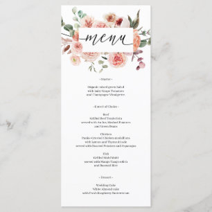 Rustic Land Boho Bröllop Möhippa Menu Meny