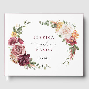 Rustic Land Boho Fall Burgundy Bröllop Gästböcker