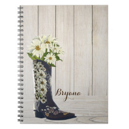 Rustic Land Boot med Daisy Anteckningsbok