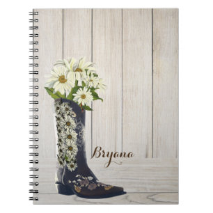 Rustic Land Boot med Daisy Anteckningsbok
